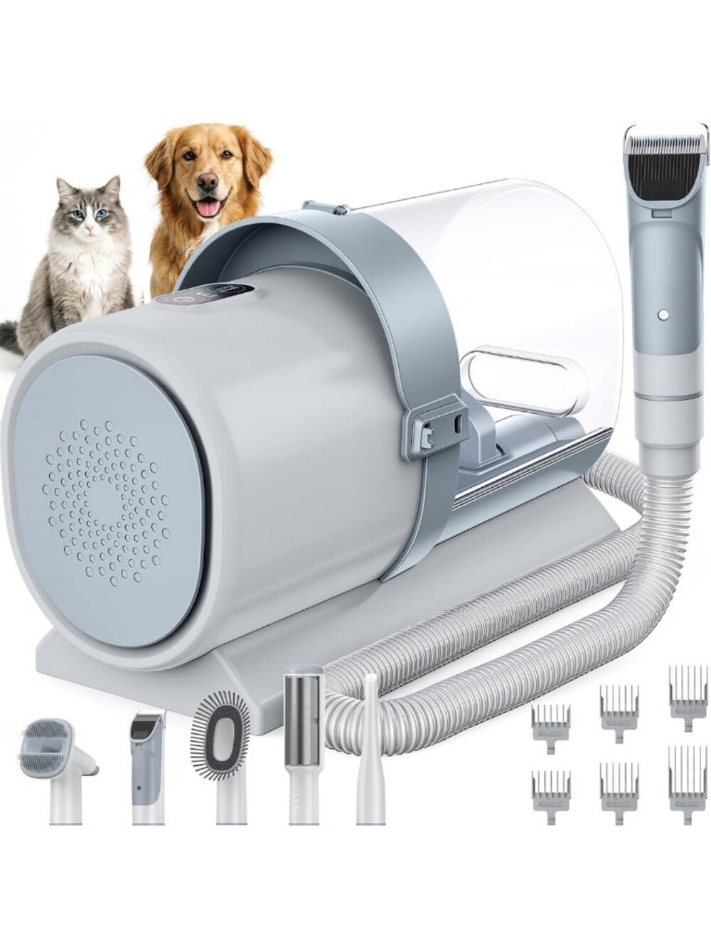 Pet Grooming Vacuum Kit for Cats & Dogs, 2.5L Dust Cup, Hair Removal Tool
